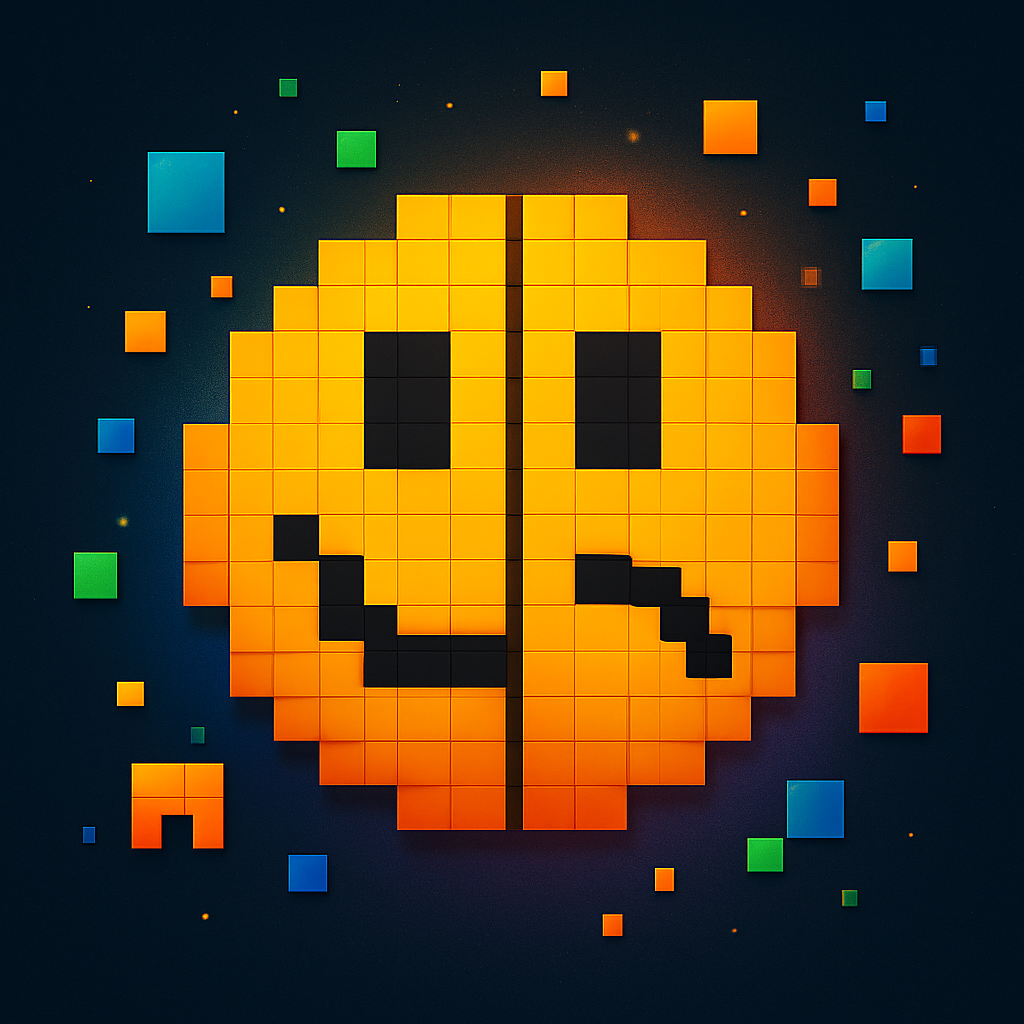 Pixel Smiley Half Happy/Sad